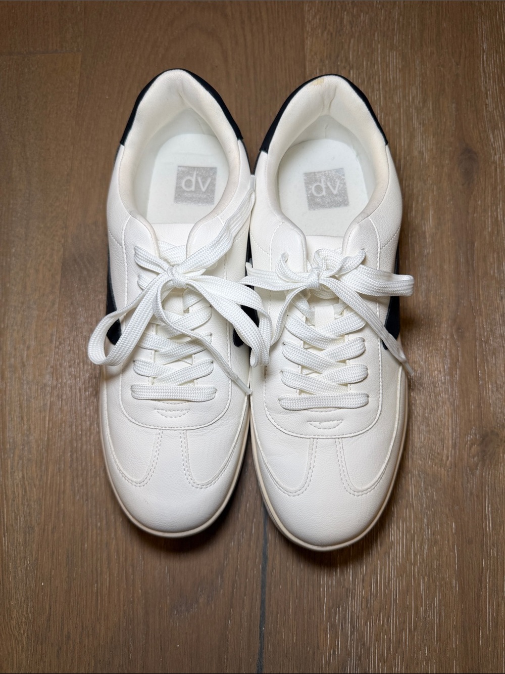 Women’s White Sneakers with Black Heel Accent